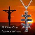 wholesale 925 Sterling Silver Angel Caravaca Cross Pendant Necklace for Women Men Religious s 47cm Chain Length-0-5