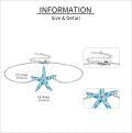 wholesale 925 Sterling Silver Starfish Blue Enamel Chain Bracelet - Mothers Day Gift for Her-0-4