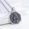 wholesale 925 Sterling Silver St. Francis of Assisi Medal Cross Religious Charm Men's Women's Faith s for Him Her Boyfriend Girlfriend Son Daughter Niece Aunt Uncle Brother Sister Friend-0-4