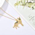 wholesale Gold 925 Sterling Silver German Shepherd CZ Pendant Necklace for Pet Lovers-0-1