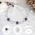 wholesale 925 Sterling Silver Amethyst Birthstone Bracelet - Heart Shape, Hypoallergenic, 6.5 + 2 Extender, Lobster Clasp, Gift for Women-0-4
