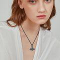 wholesale 925 Sterling Silver Blackened Viking Mjolnir Pendant with Abalone Shell and Rune Design Necklace for Men-0-2