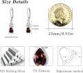 wholesale 925 Sterling Silver Red Garnet Drop Dangle Leverback Earrings for Women-0-4