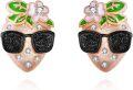 wholesale 925 Sterling Silver Strawberry Stud Earrings with Sunglasses and Flowers - Mother's Day Gifts for Her-0-1