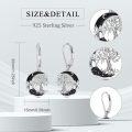 wholesale 925 Sterling Silver Tree of Life Crescent Moon Drop Earrings-0-1