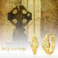 wholesale Gold 925 Sterling Silver Celtic Knot Huggie Hoop Earrings Hypoallergenic Jewelry for Women Girls Gifts 23mm Diameter-0-5
