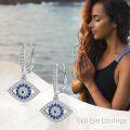 wholesale 925 Sterling Silver Evil Eye Dangle Earrings Minimalist s for Women-0-5