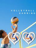 wholesale 925 Sterling Silver Volleyball in Heart Stud Earrings Sporty Gift for Her-0-1