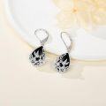 wholesale 925 Sterling Silver Teardrop Black Onyx Filigree Leverback Earrings for Women Gifts-0-2