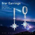 wholesale 925 Sterling Silver Star Opal Hoop Huggie Earrings for Women Girls  Set Minimalist Fashion Accessories Lightweight Hypoallergenic Nickel Free Safe (Star)-0-5