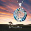 wholesale Sterling Silver Crystal Tree of Life Initial Necklace Mother s Day Gift - Rhodium Plated-0-147
