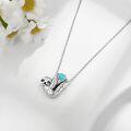 wholesale Sterling Silver Stone Cute Sloth Pendant Necklace for Women Girls Gifts-0-15