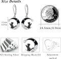 wholesale 925 Sterling Silver Crescent Moon & Black Cat Drop Earrings with Stars and Mountains Design-0-3