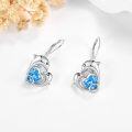 wholesale 925 Sterling Silver Heart-Shaped Dolphins Drop Earrings - Ocean Inspired Gift for Her-0-2