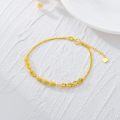 wholesale 18K Gold Leaf Design Italian Link Chain Bracelet for Women's-0-2