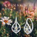 wholesale 925 Sterling Silver Flower Teardrop Dangle Drop Earrings with Yellow Crystal Gemstone Gift for Her-0-2