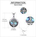 wholesale 925 Sterling Silver Abalone Shell Tree of Life Photo Locket Pendant Necklace for Women Wife Girlfriend Gift-0-4