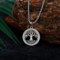wholesale 925 Sterling Silver Gold-Plated Round Tree of Life Pendant Necklace  for Men & Women-0-4