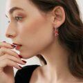 wholesale 925 Sterling Silver Red Cardinal Earrings With Heart Pendant-0-1