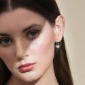 wholesale 925 Sterling Silver Heart Safety Pin Stud Earrings-0-4