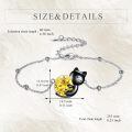 wholesale 925 Sterling Silver Yellow Crystal Cat Bracelet For Women Girls Birthstone Jewelry Gift-0-4