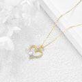 wholesale 14k Heart Pendant Necklace With Pearl And Lab Diamond Accents-0-2