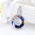TOUPOP Sterling Silver Crystal Tree Of Life Butterfly Cremation Urn Pendant-0-2