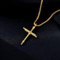 wholesale Sterling Silver Stainless Steel Men s Cross Necklace 22 +2 Chain Gift-0-3