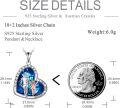 wholesale 925 Sterling Silver Blue Crystal Heart Pendant with Father and Daughter Design - I Love You Forever Necklace for Daughter or Granddaughter Birthdays-0-4