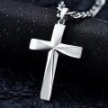 wholesale Sterling Silver Christian Cross Pendant with Figaro Chain Lord s Prayer Jewelry Gift-0-3