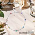 wholesale 925 Sterling Silver Rainbow Stone 7 Chakra Ankle Anklet for Women Gift-0-4