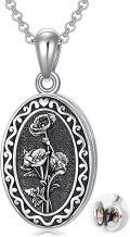 wholesale  Sterling Silver 12 Month Birth Flower Photo Locket Necklace Jewelry Gift -0-49