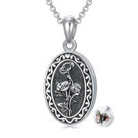 wholesale 925 Sterling Silver Oval Locket Bracelet Wholesale With Floral Engraving And Chain Clasp-08-August-Poppy-08-August-Poppy-p-3.photo&text customized-1.no custom-2.text customized-08-August-Poppy-text