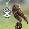 wholesale Sterling Silver & Hypoallergenic Owl Keepsake Urn Locket Pendant Necklace for Ashes, Engraved Always in My Heart - Pet & Human Memorial Jewelry Gift-0-5