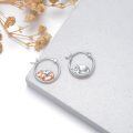 wholesale 925 Sterling Silver Pig Heart Hoop Earrings for Women - Cute Animal Lover's Gift-0-4