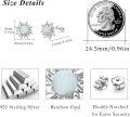 wholesale 925 Sterling Silver White Opal Sun & Moon Stud Earrings Celestial s for Women Girls-0-2