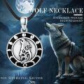 wholesale 925 Sterling Silver Round Wolf Photo Frame Pendant Necklaces for Women Men s-0-4