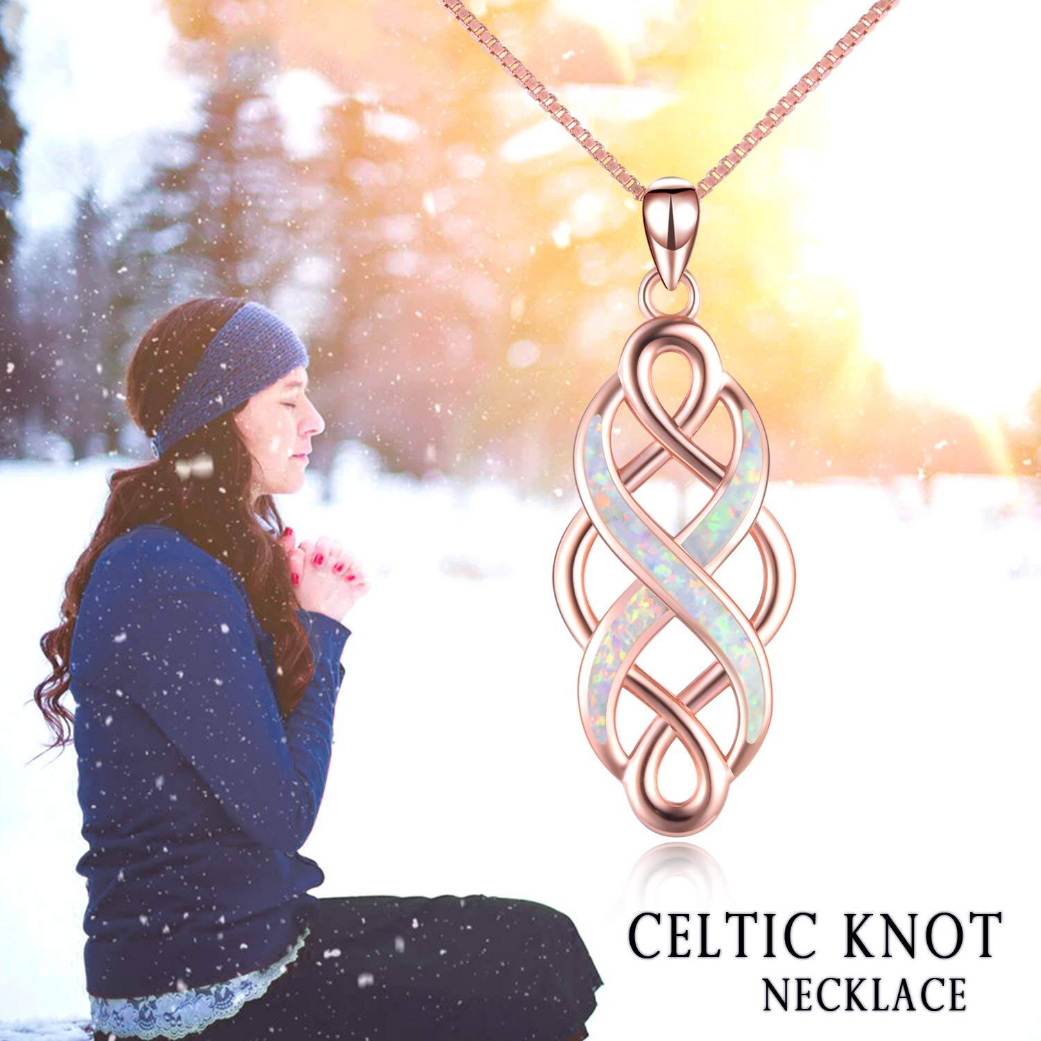 Celtic Knot Created Opal Necklace Wholesale