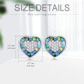 wholesale 925 Sterling Silver Opal Heart-Shaped Stud Earrings with Cubic Zirconia and Mosaic Design-0-3