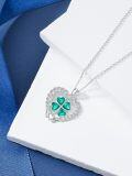 wholesale 925 Sterling Silver Celtic Knot Green Clovers Pendant Necklace Luck Charm Jewelry for Women Girls Gifts-0-4