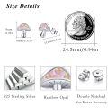 wholesale 925 Sterling Silver Pink Mushroom Stud Earrings-0-2