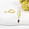 wholesale 14K Gold Lightning Bolt Dangle Hoop Earrings for Women-0-2