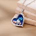 wholesale Elephant Necklace For Women 925 Sterling Silver Heart Crystal Necklace Pendant Elephant Jewelry Christmas Gifts For Women -0-2