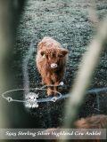 wholesale 925 Sterling Silver Celtic Highland Cow Charm Anklet/Anklet for Women - Adorable Animal -0-1