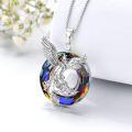 TOUPOP 925 Sterling Silver Crystal Nirvana Of Phoenix Pendant Necklace-0-4