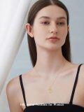 TOUPOP 14K Gold Moissanite Initial Letter Pendant Necklace-0-1