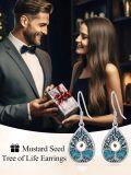 wholesale TOUPOP Mustard Seed Earrings For Women Sterling Silver Turquoise Dangle Earrings Faith Jewelry Christmas Anniversary Birthday Gifts For Her -0-2