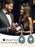 TOUPOP Sterling Silver Turquoise Mustard Seed Earrings-0-2