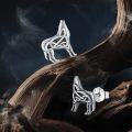 wholesale 925 Sterling Silver Wolf Celtic Knot Stud Earrings Norse Viking -0-5