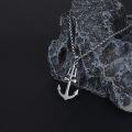 wholesale 925 Sterling Silver Anchor & Trident Pendant Necklace with Crystal Accents-0-2